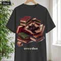 Overdue Cat & Books Shirt, Funny Librarian Tee, Bookworm Book Lover Tee, Library Staff Reader Gift