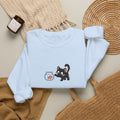 Embroidered Curious Black Kitten with Goldfish Bowl Sweatshirt