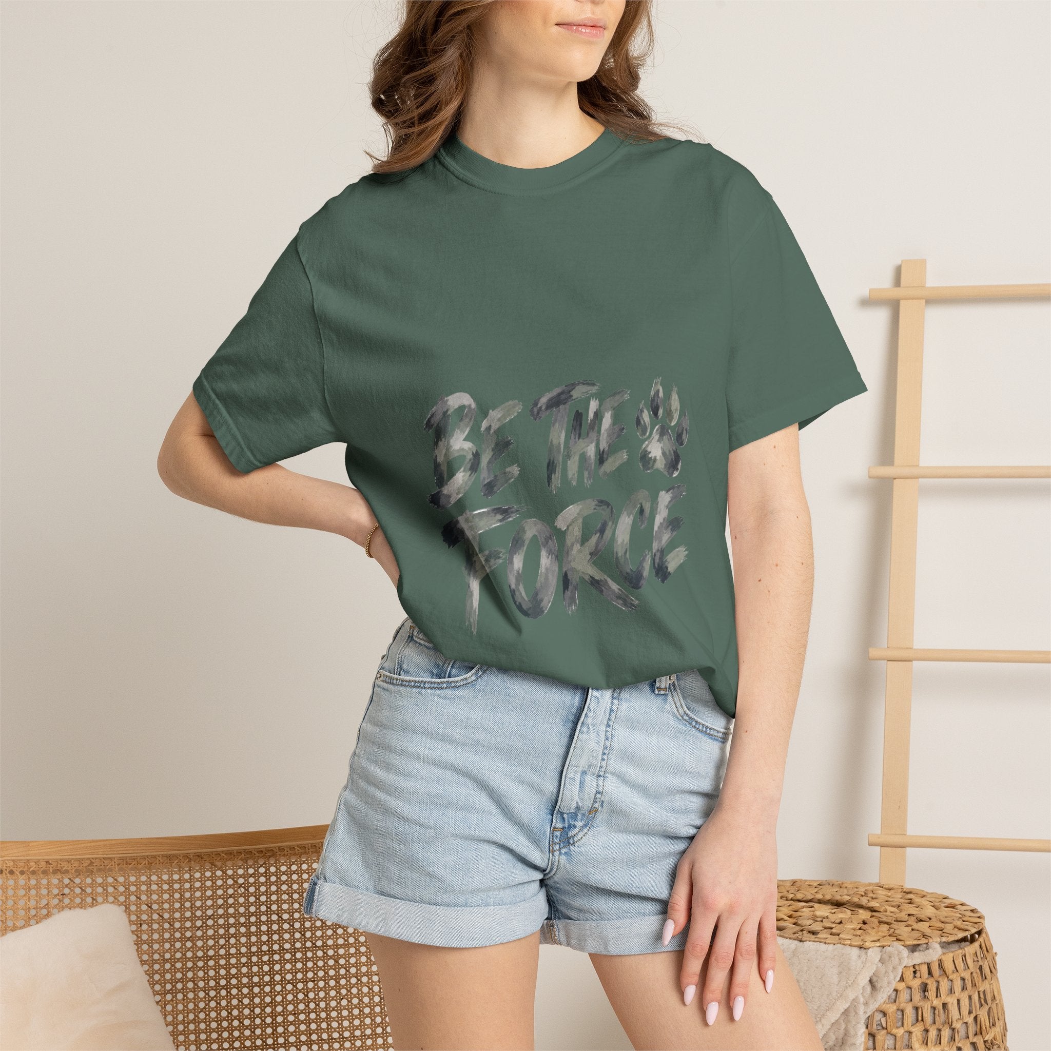 Be The Force Shirt, Camo Motivational Tee, Inspirational Encouragement Gift, Positive Vibes Paw Print Sweatshirt