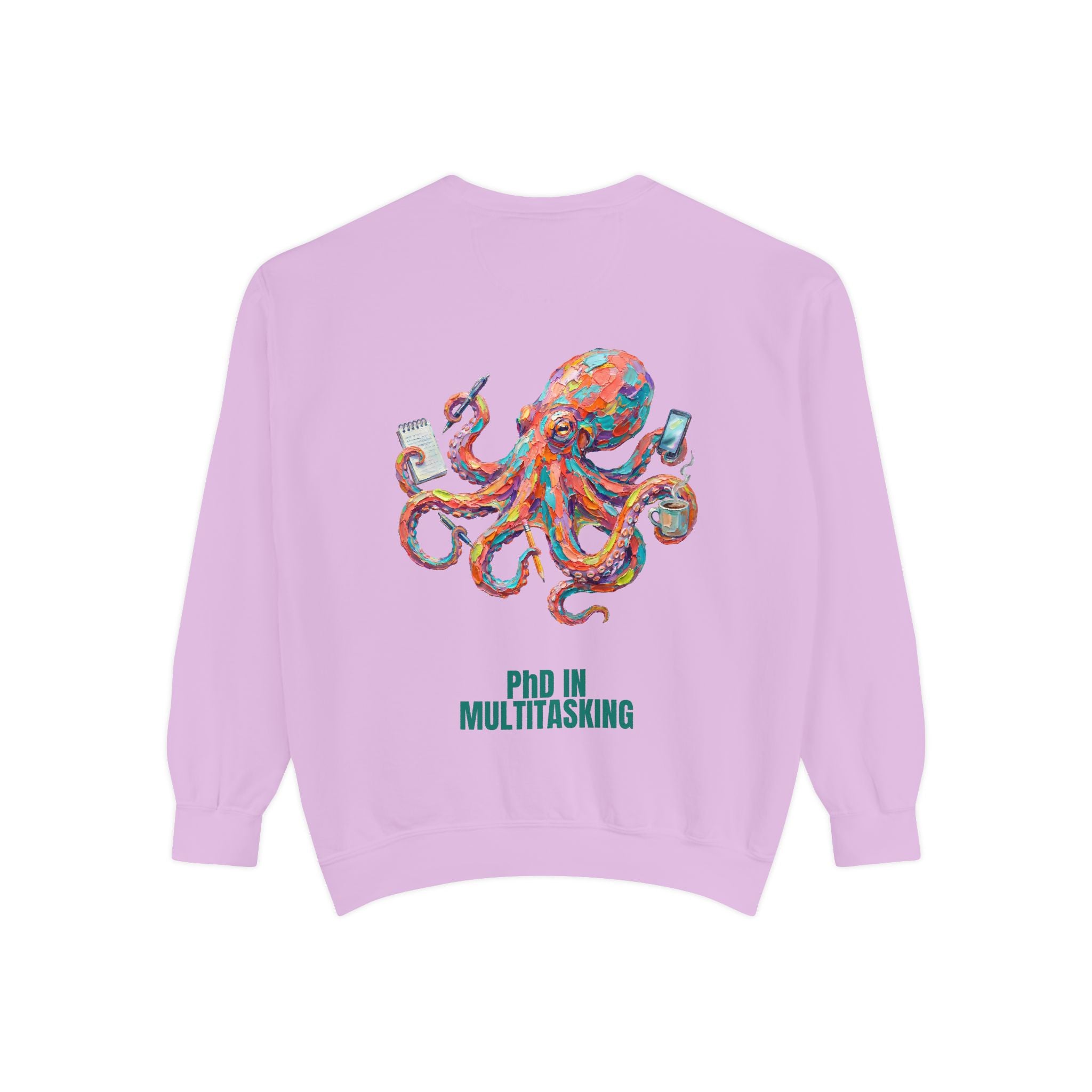 PhD in Multitasking Shirt, Funny Octopus Tee, Busy Mom Boss Gift, Painterly Ocean Humor Sweatshirt