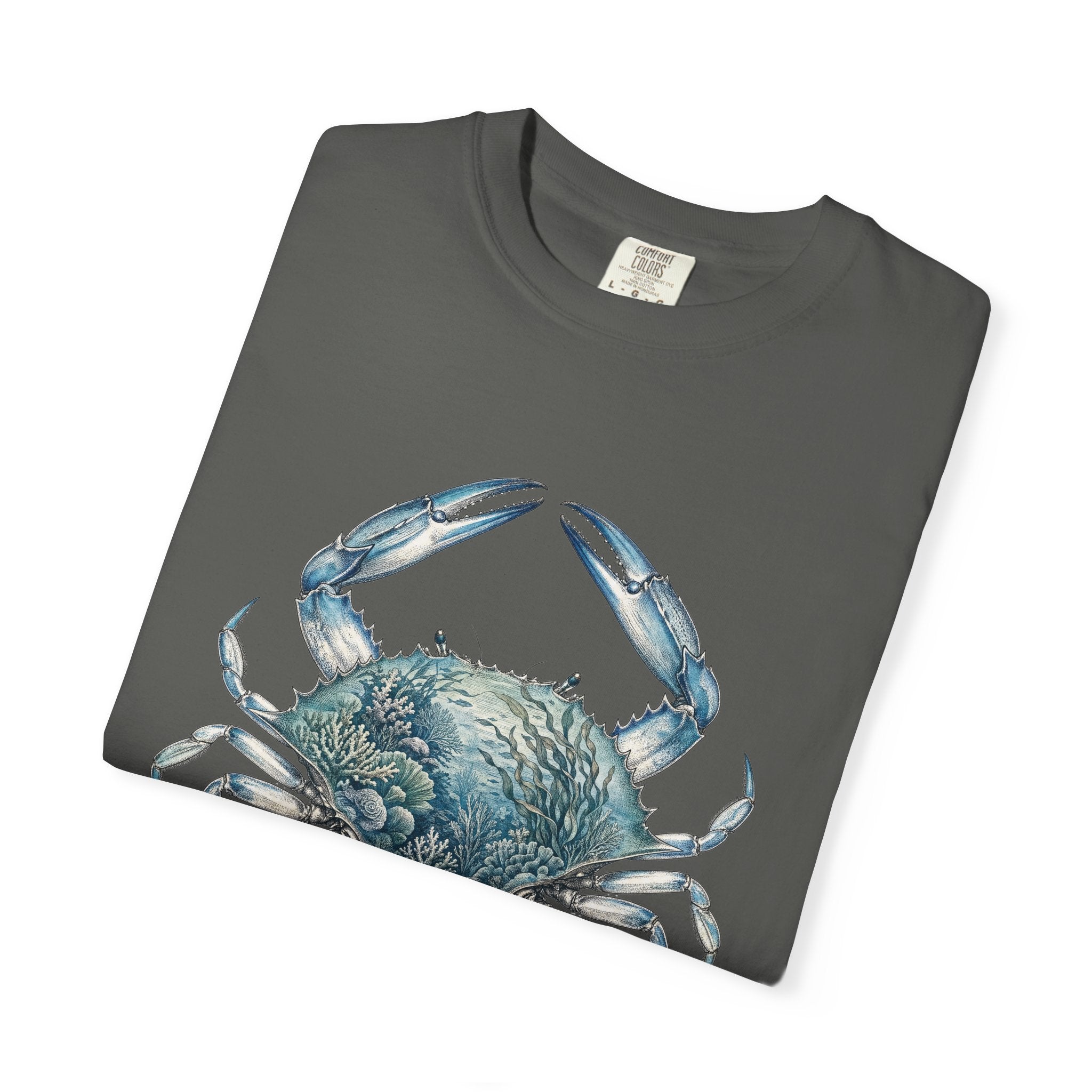 Into the Tides I Roam Shirt, Blue Crab Double Exposure Tee, Ocean Beach Coastal Lover Gift, Nautical Sea Life Sweatshirt