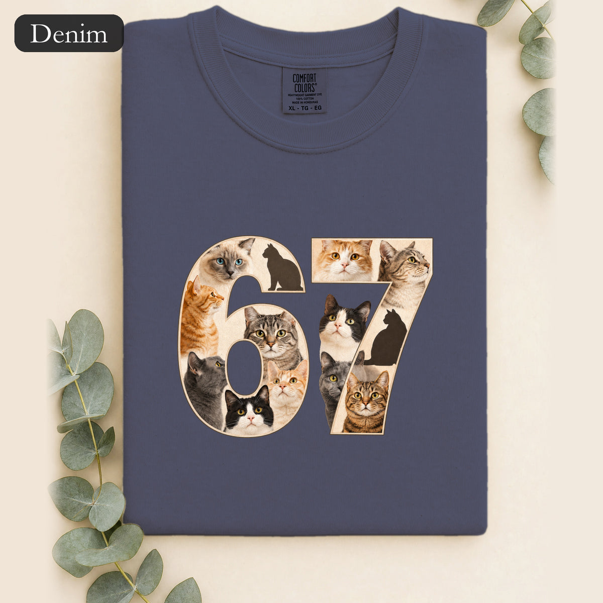 67 Cats Shirt, Funny 67 Meme Cat Tee, Trendy Cat Number Gift, Cat Lover Sweatshirt