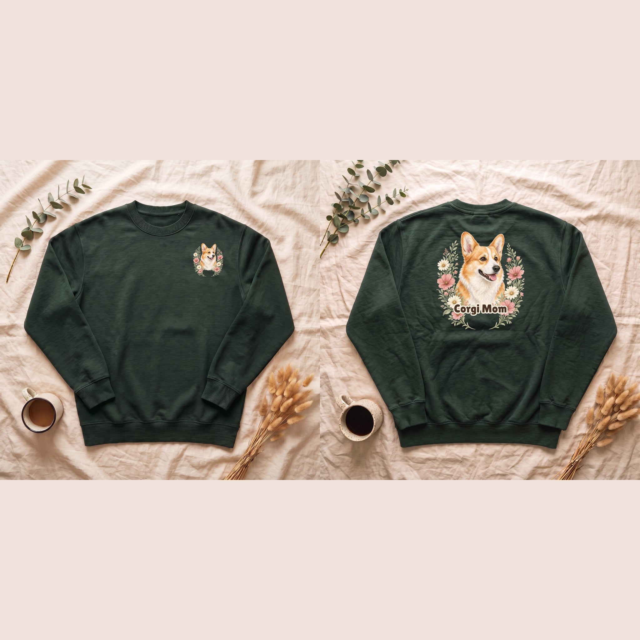 Corgi Mom Shirt, Corgi Mama Tee, Dog Mom Gift, Wildflower Corgi Lover Sweatshirt, Cute Dog Owner Gift