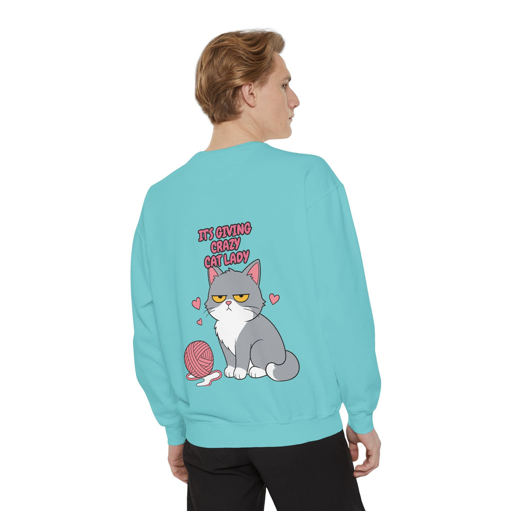 It's Giving Crazy Cat Lady Shirt, Grey Cat Mom Tee, Cat Lover Gift, Funny Cat Owner Sweatshirt