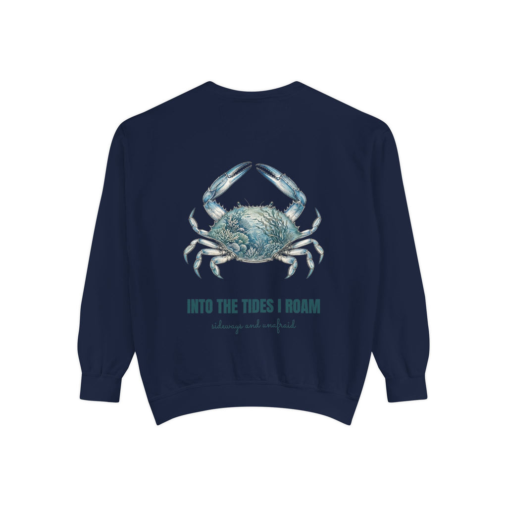 Into the Tides I Roam Shirt, Blue Crab Double Exposure Tee, Ocean Beach Coastal Lover Gift, Nautical Sea Life Sweatshirt
