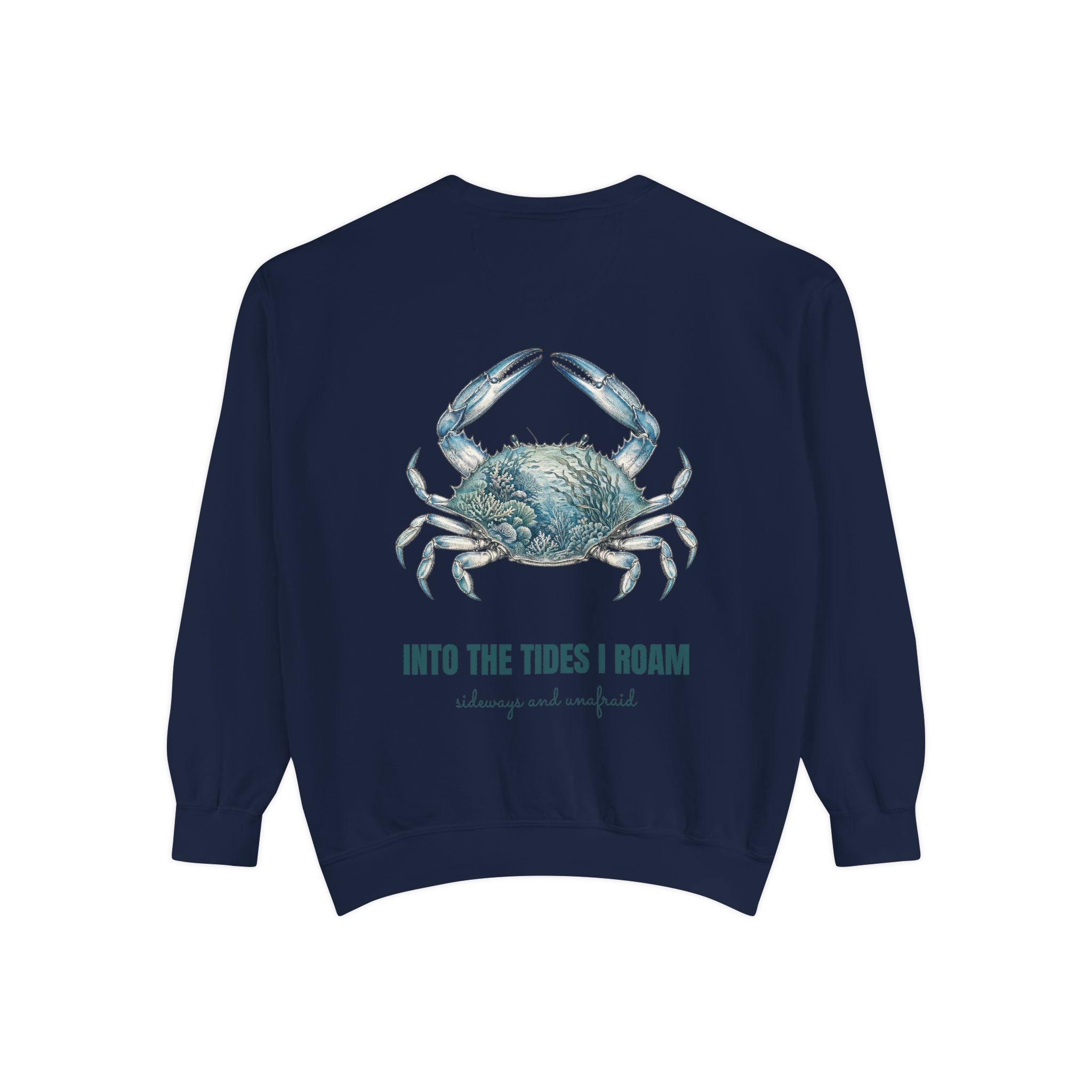 Into the Tides I Roam Shirt, Blue Crab Double Exposure Tee, Ocean Beach Coastal Lover Gift, Nautical Sea Life Sweatshirt