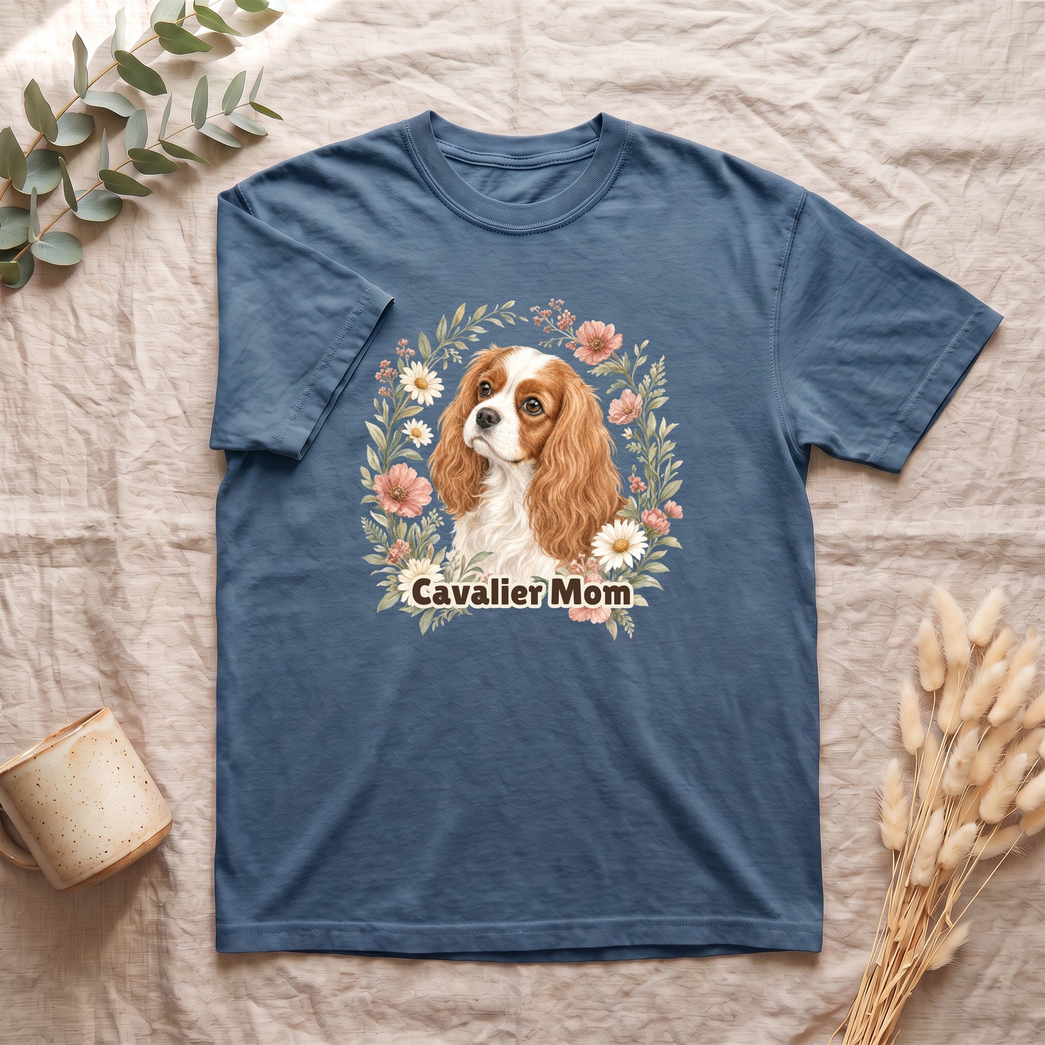 Cavalier Mom Shirt, Cavalier King Charles Spaniel Tee, Dog Mom Gift, Wildflower Dog Lover Sweatshirt