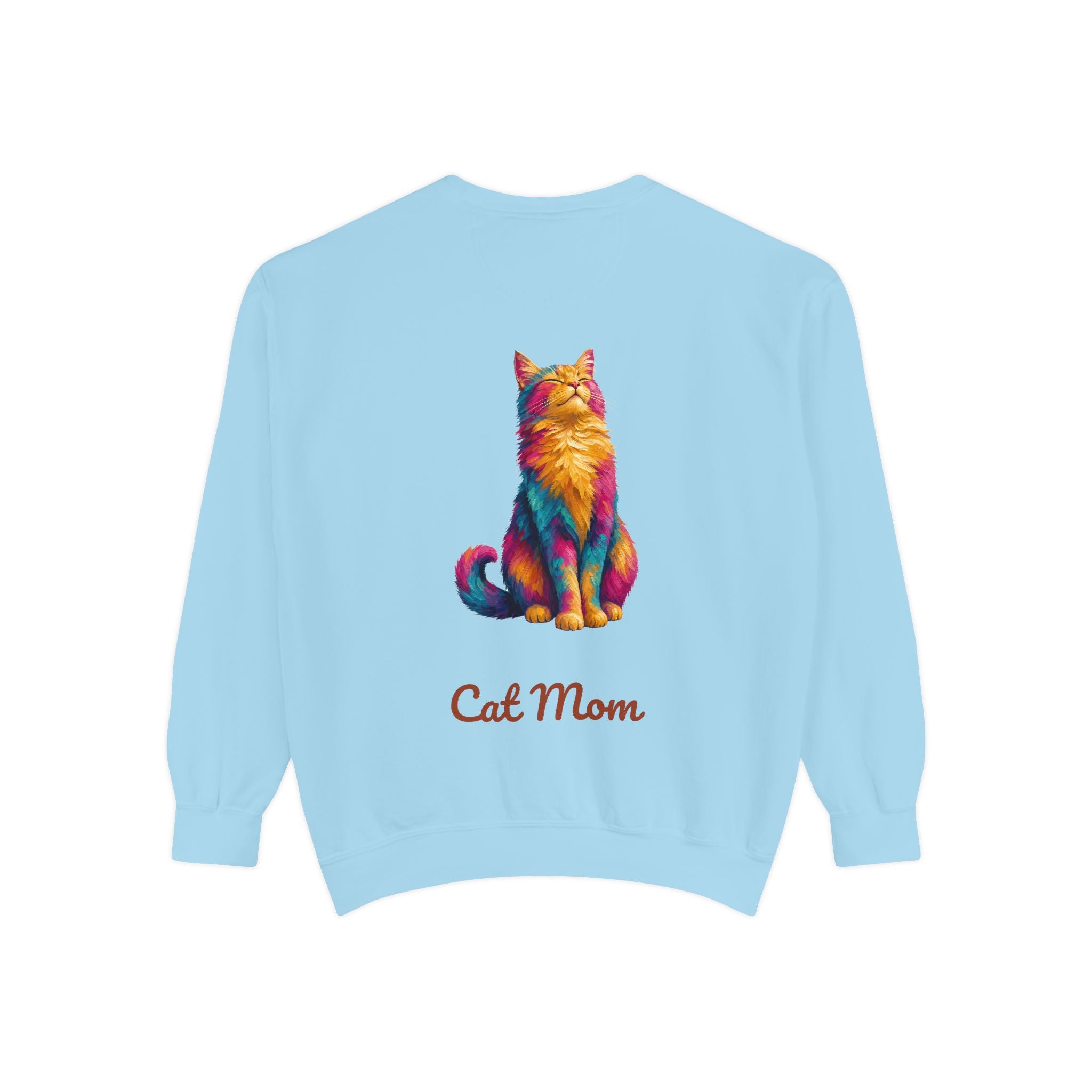 Cat Mom Shirt, Vibrant Painterly Cat Tee, Bold Cat Lover Gift, Colorful Cat Owner Sweatshirt