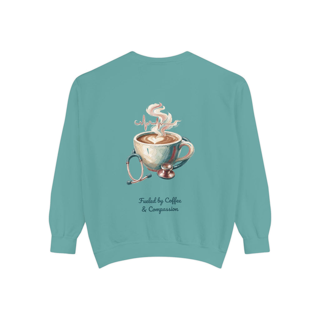 Nurse Shirt, Fueled by Coffee and Compassion Tee, Nurse Week RN Gift, Painterly Nurse Coffee Sweatshirt