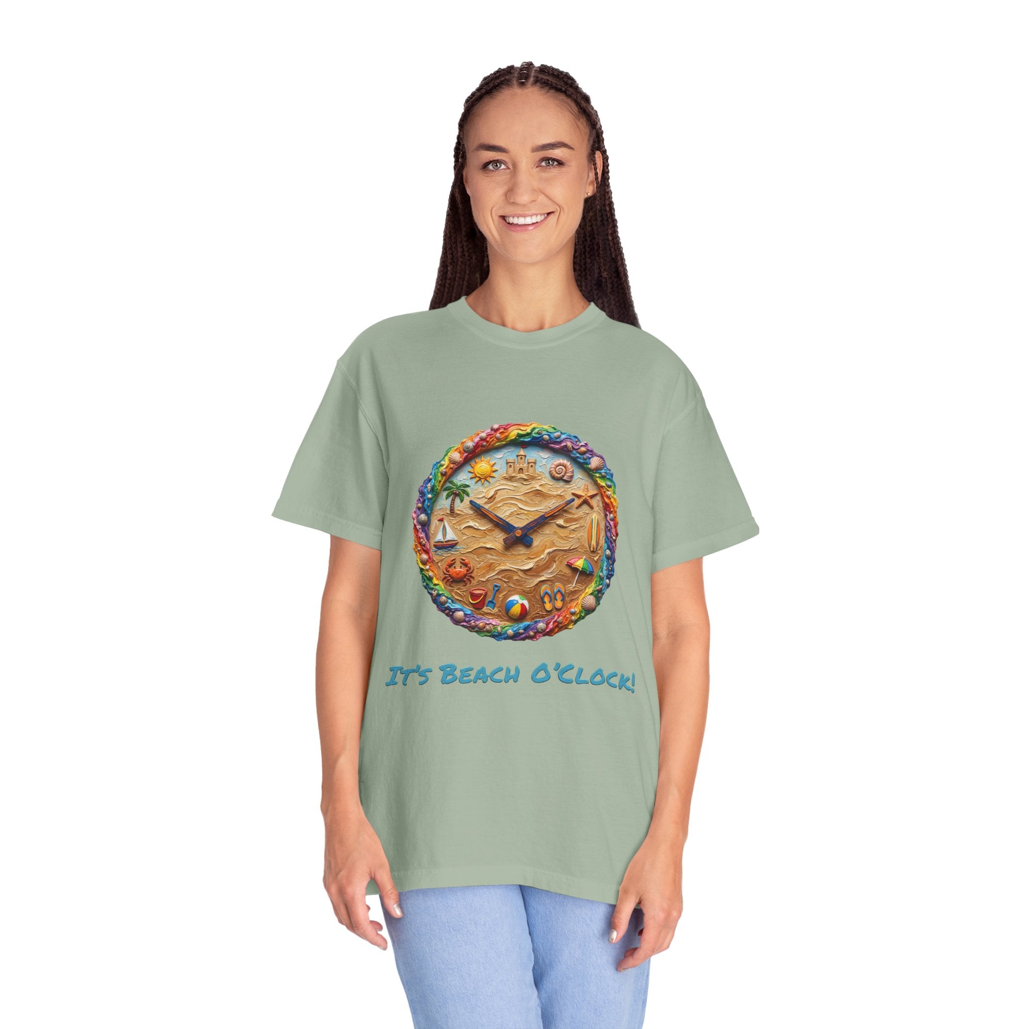 Beach Clock T-Shirt — Dreamy Coastal Art Tee