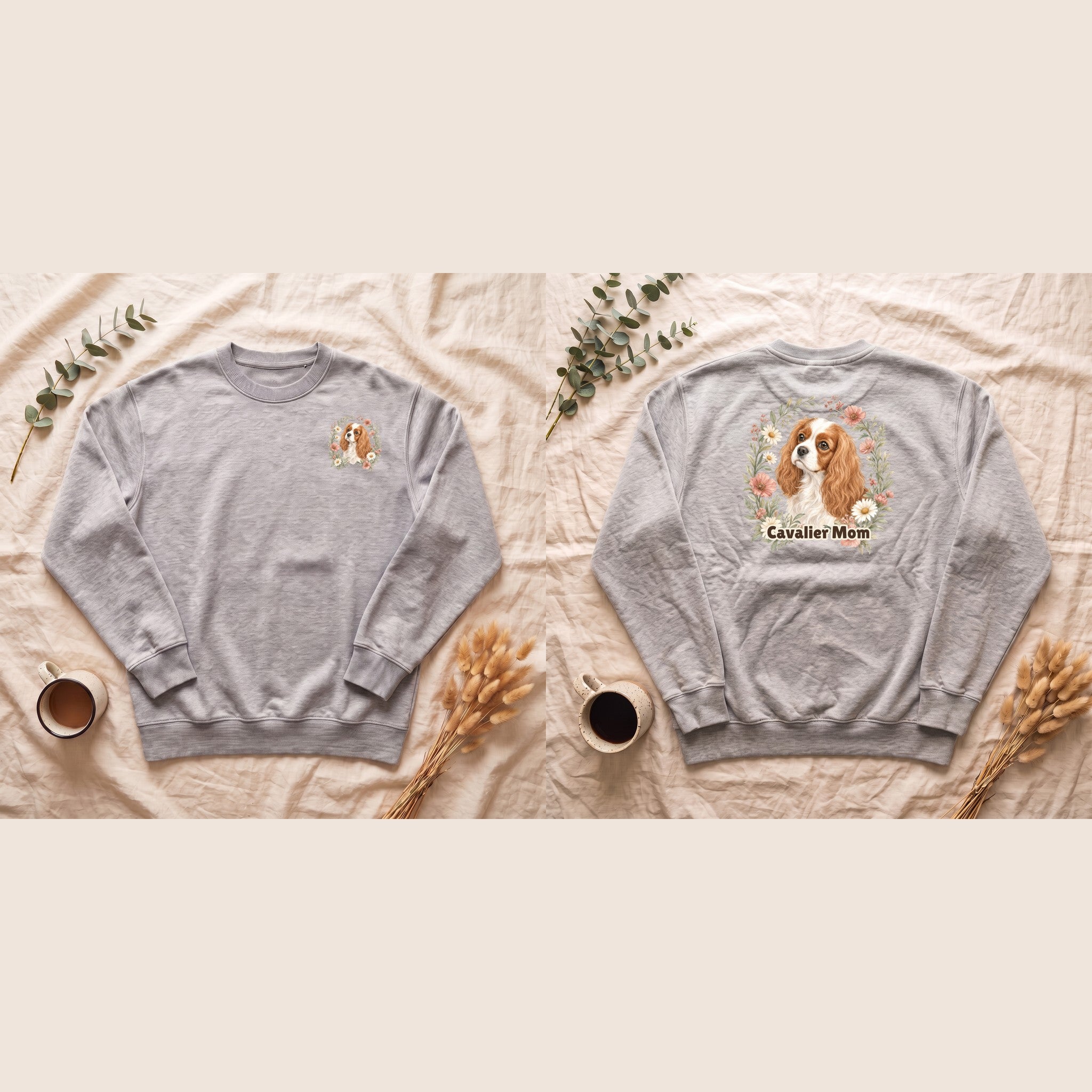 Cavalier Mom Shirt, Cavalier King Charles Spaniel Tee, Dog Mom Gift, Wildflower Dog Lover Sweatshirt