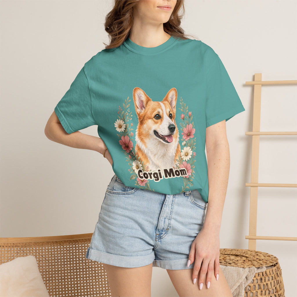 Corgi Mom Shirt, Corgi Mama Tee, Dog Mom Gift, Wildflower Corgi Lover Sweatshirt, Cute Dog Owner Gift