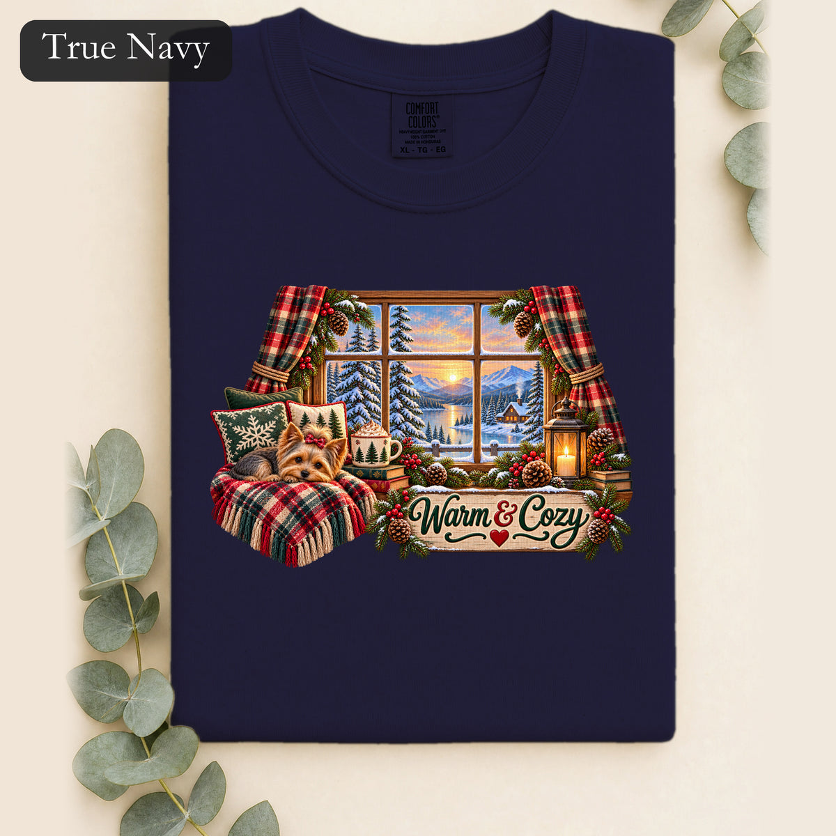 Warm & Cozy Cabin Window Shirt | Winter Lodge Plaid Decor