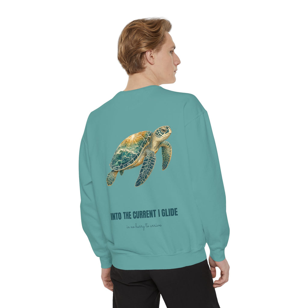 Into the Current I Glide Shirt, Sea Turtle Double Exposure Tee, Ocean Lover Marine Life Gift, Beach Nautical Sweatshirt