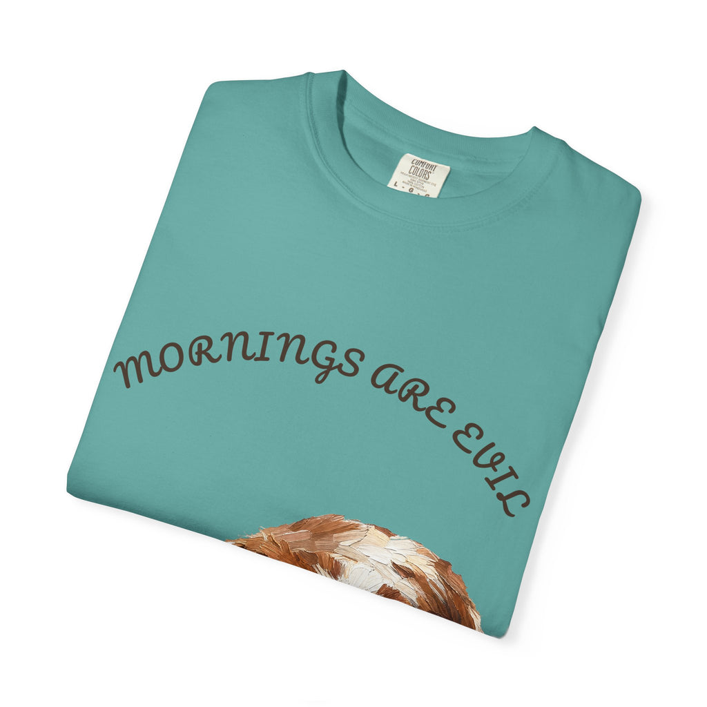 Mornings Are Evil Shirt, Funny Lazy Dog Coffee Tee, Not a Morning Person Gift, Painterly Dog Lover Sweatshirt