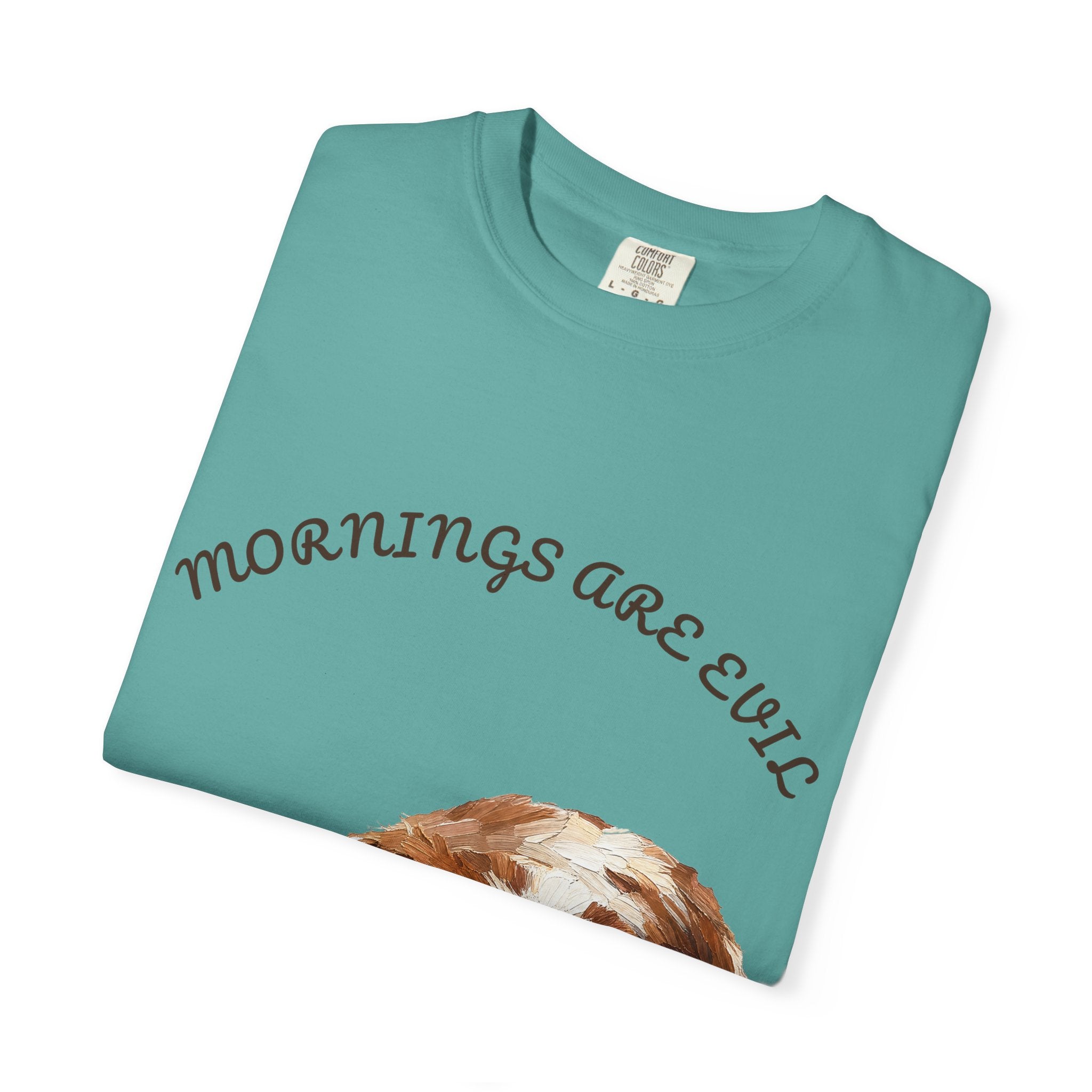 Mornings Are Evil Shirt, Funny Lazy Dog Coffee Tee, Not a Morning Person Gift, Painterly Dog Lover Sweatshirt