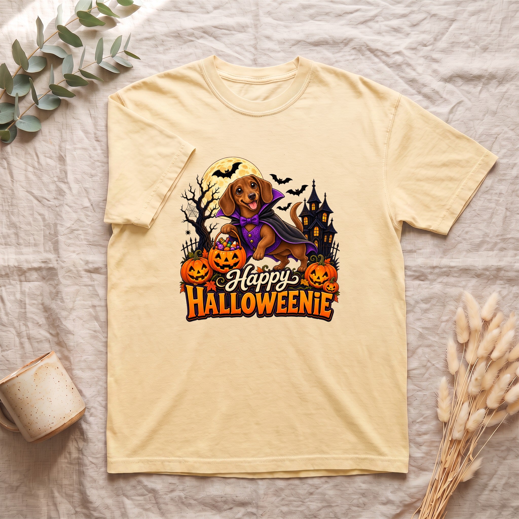 Halloweenie Dachshund Shirt, Happy Halloweenie Tee, Cute Dog Pumpkin Halloween Gift, Doxie Lover Shirt