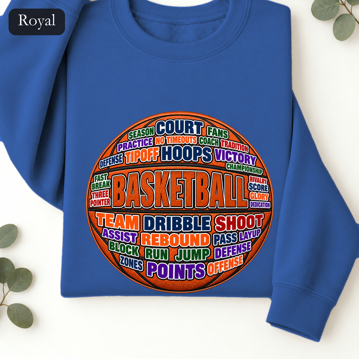 Basketball Word Art Sweatshirt | Basketball Typography Crewneck