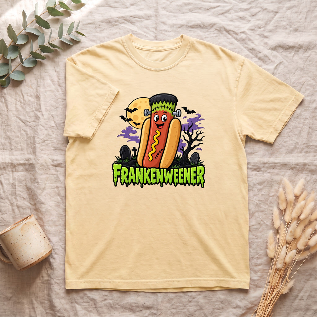 Frankenweener Hot Dog Halloween Shirt | Funny Spooky Cartoon