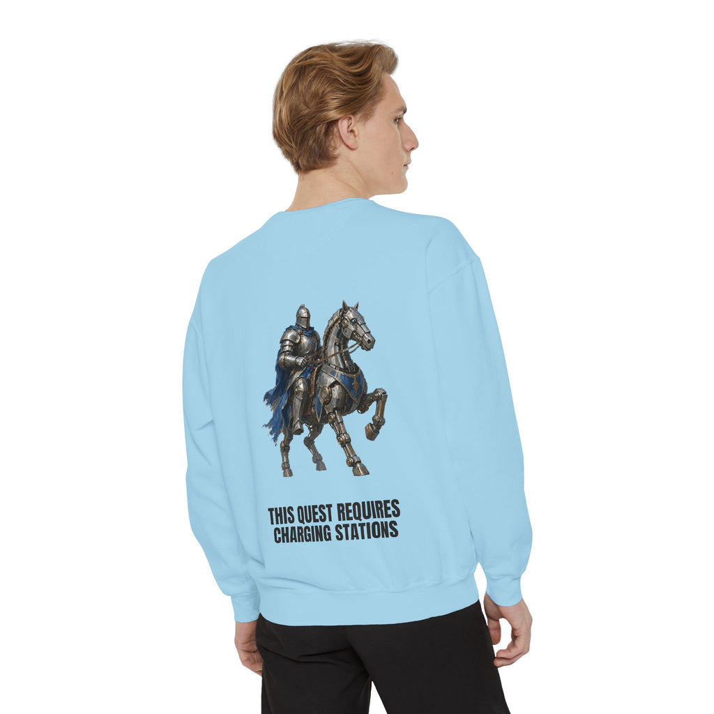 This Quest Requires Charging Stations Shirt, Knight Robot Horse Tee, Funny Gamer Tech Gift, Sci-Fi Fantasy Sweatshirt