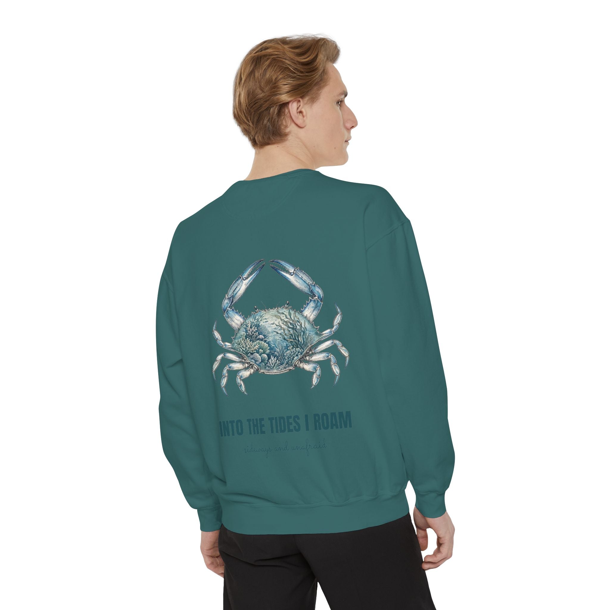 Into the Tides I Roam Shirt, Blue Crab Double Exposure Tee, Ocean Beach Coastal Lover Gift, Nautical Sea Life Sweatshirt