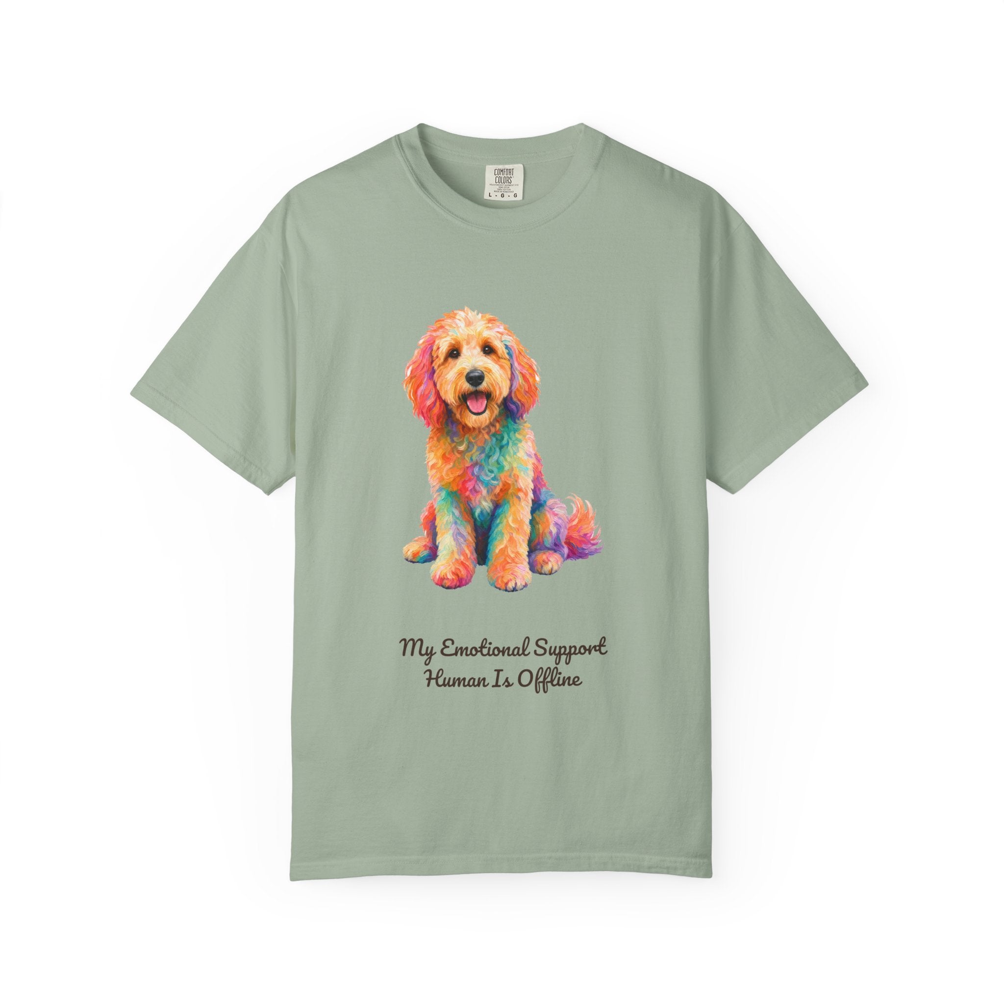 Goldendoodle Shirt, My Emotional Support Human Is Offline Tee, Funny Doodle Dog Mom Gift, Painterly Dog Lover Sweatshirt