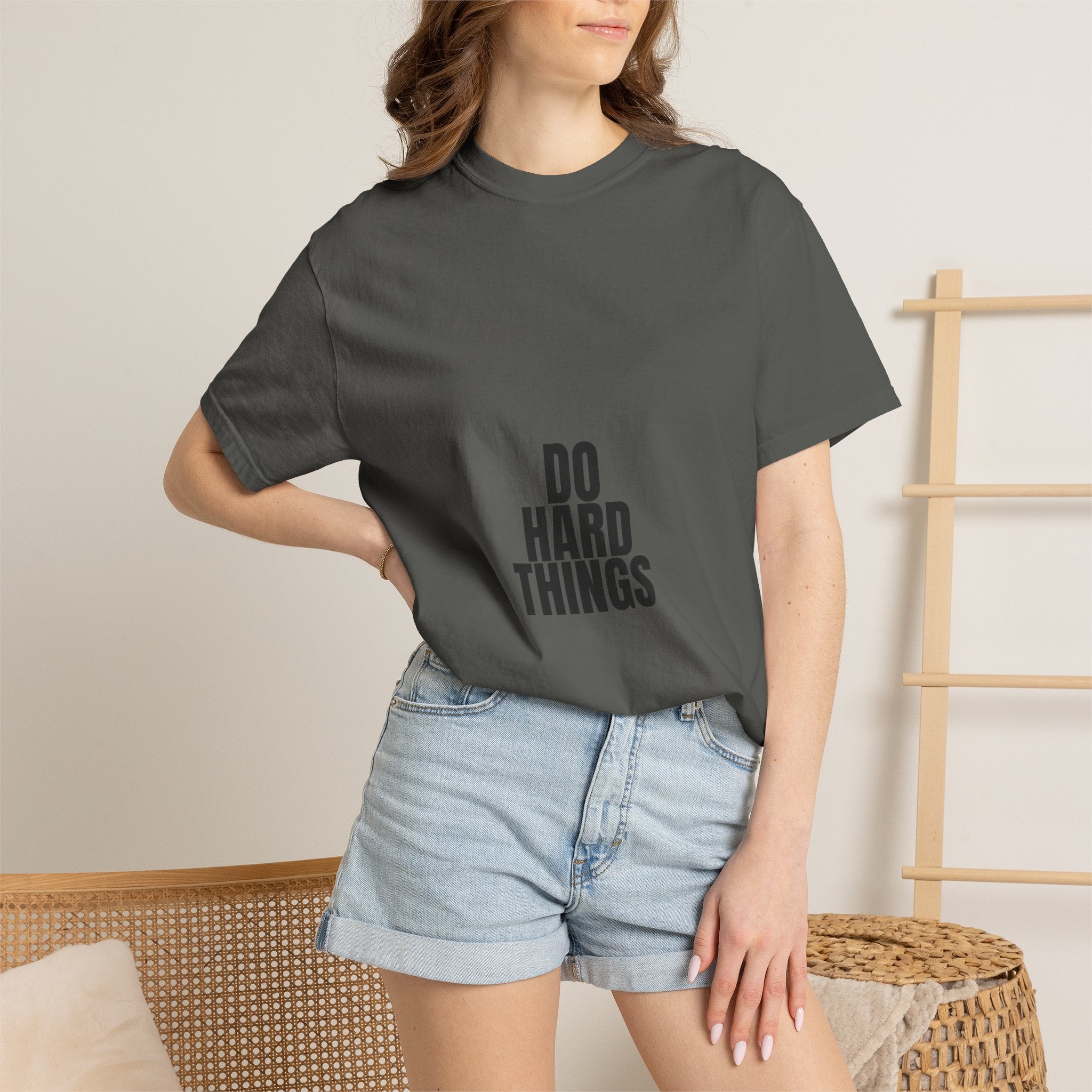 Do Hard Things Shirt, Minimalist Motivational Tee, Gym Fitness Mindset Gift, Bold Typography Sweatshirt