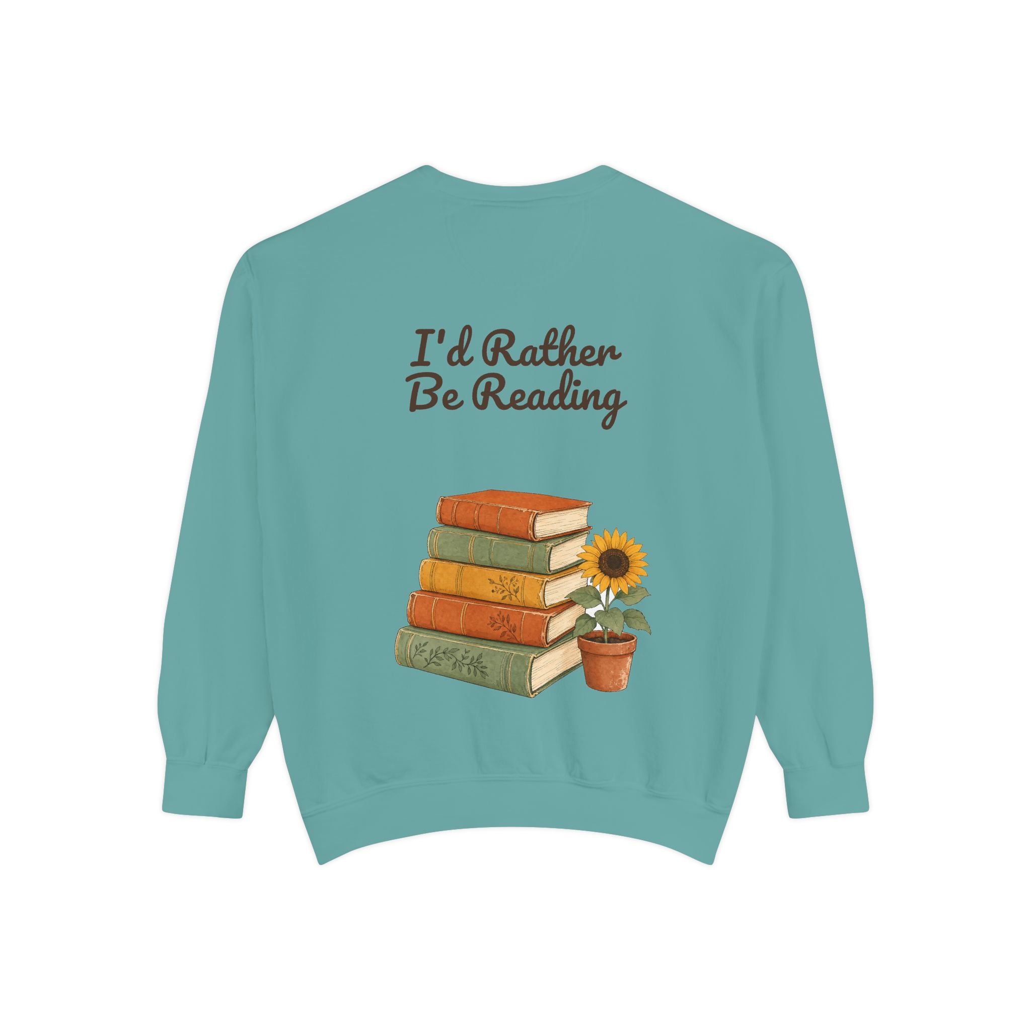 I'd Rather Be Reading Shirt, Book Lover Tee, Bookish Reader Gift, Cozy Sunflower Reading Sweatshirt