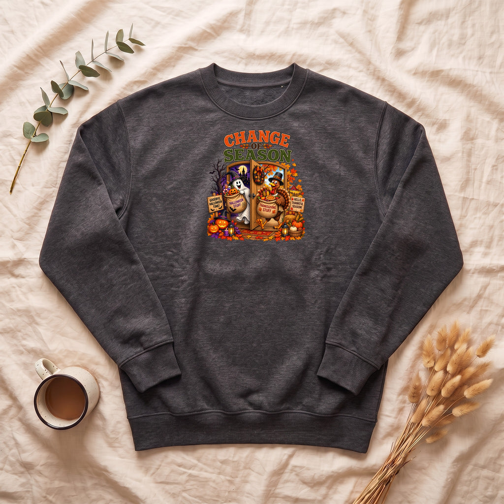 Change Season crewneck sweatshirt | Halloween autumn pumpkins spooky tombstones