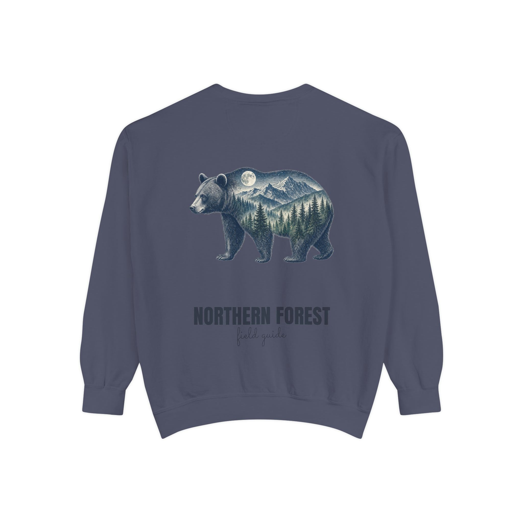 Northern Forest Field Guide Shirt, Black Bear Double Exposure Tee, Woodland Wildlife Camping Gift, Nature Lover Sweatshirt