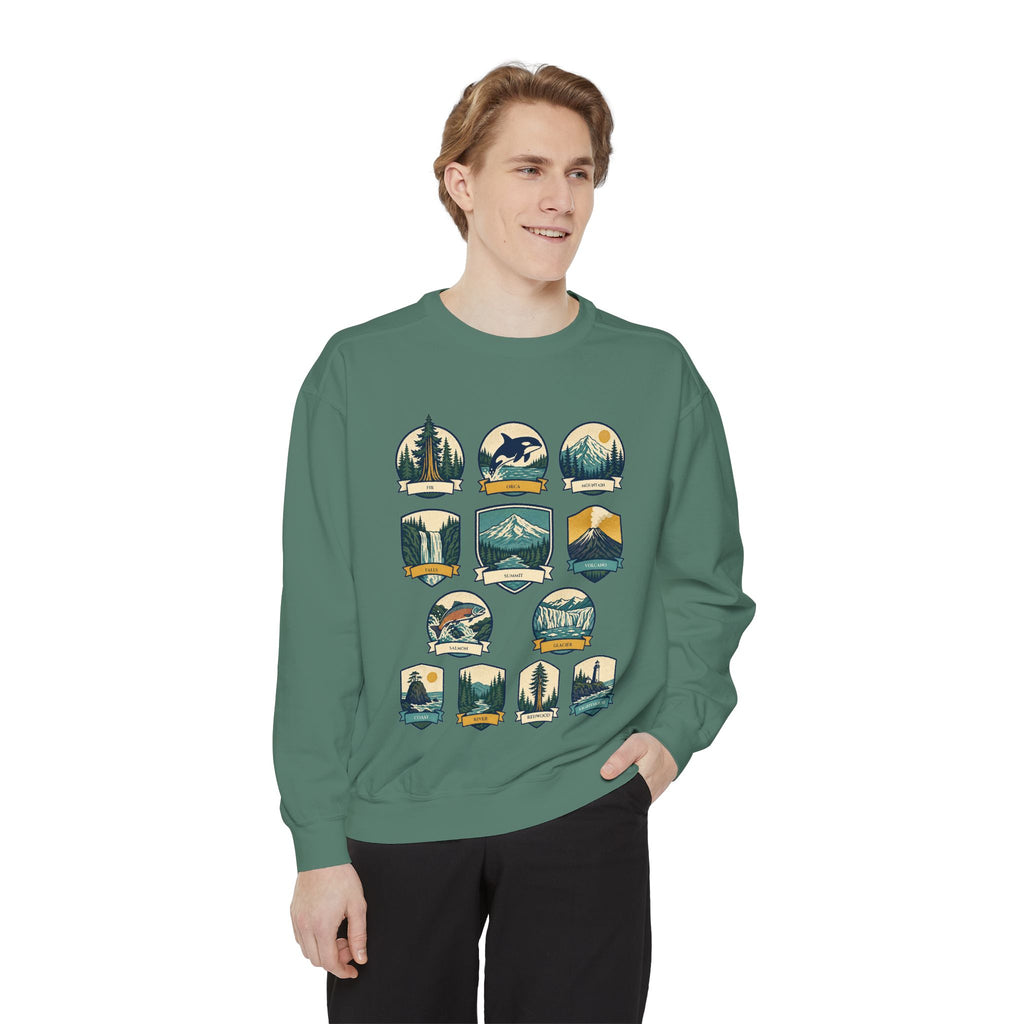 Pacific Northwest Shirt, PNW National Parks Badge Tee, Hiking Camping Gift, Retro Outdoor Adventure Sweatshirt