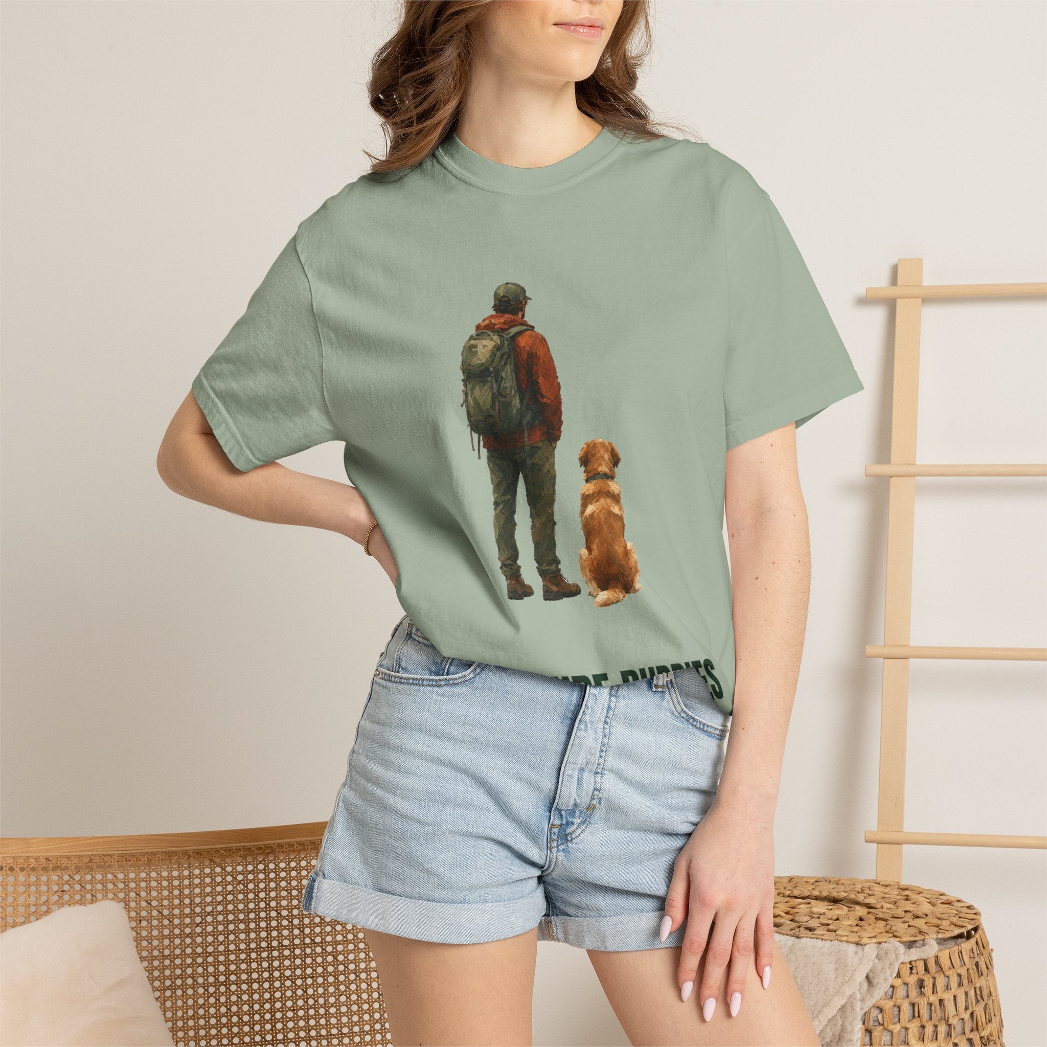 Adventure Buddies Shirt, Dog and Human Hiking Tee, Matching Dog Owner Gift, Painterly Outdoor Sweatshirt