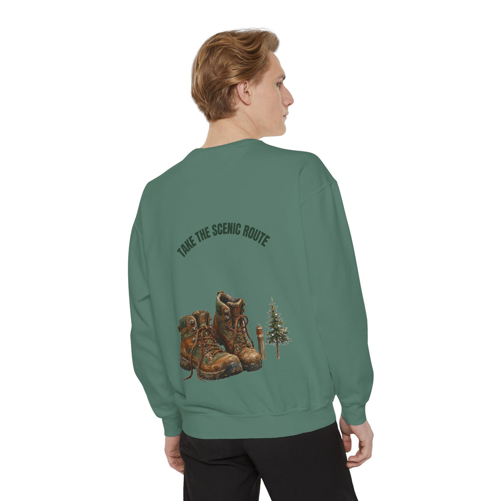 Take the Scenic Route Shirt, Hiking Trail Tee, Outdoor Adventure Nature Gift, Painterly Mountain Sweatshirt