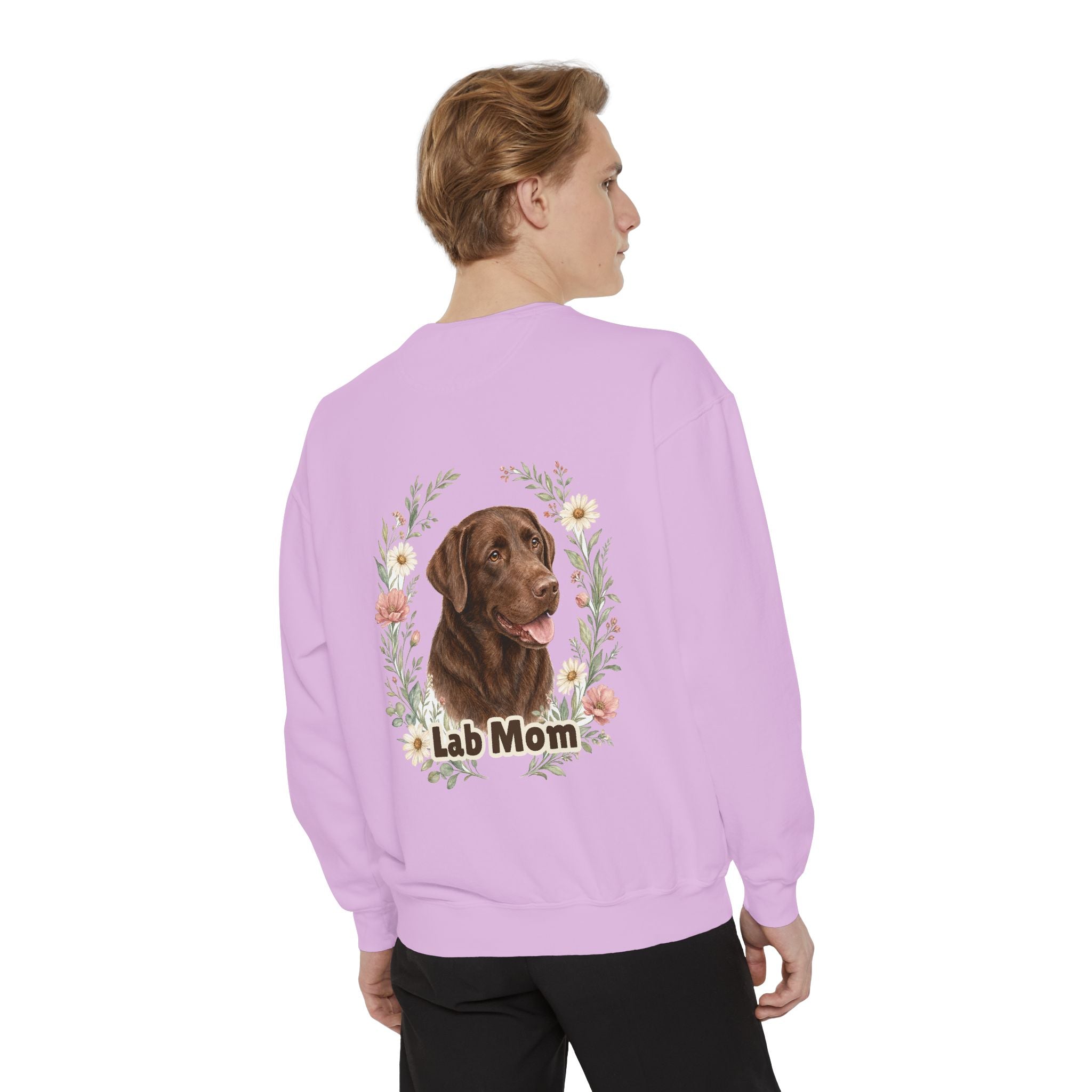 Chocolate Lab Mom Shirt, Labrador Mom Tee, Dog Mom Gift, Wildflower Dog Lover Sweatshirt, Cute Dog Owner Gift