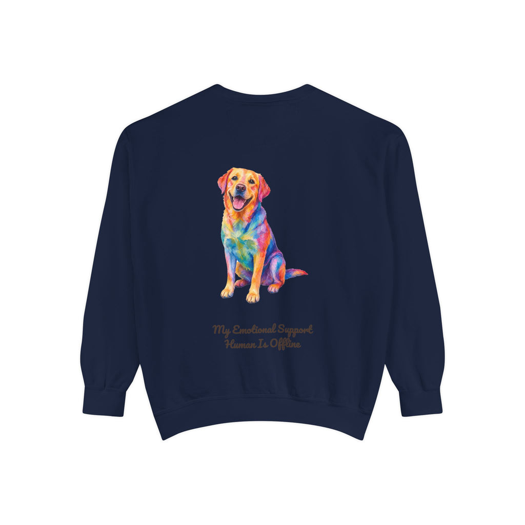 Labrador Shirt, My Emotional Support Human Is Offline Tee, Funny Lab Dog Mom Gift, Painterly Dog Lover Sweatshirt