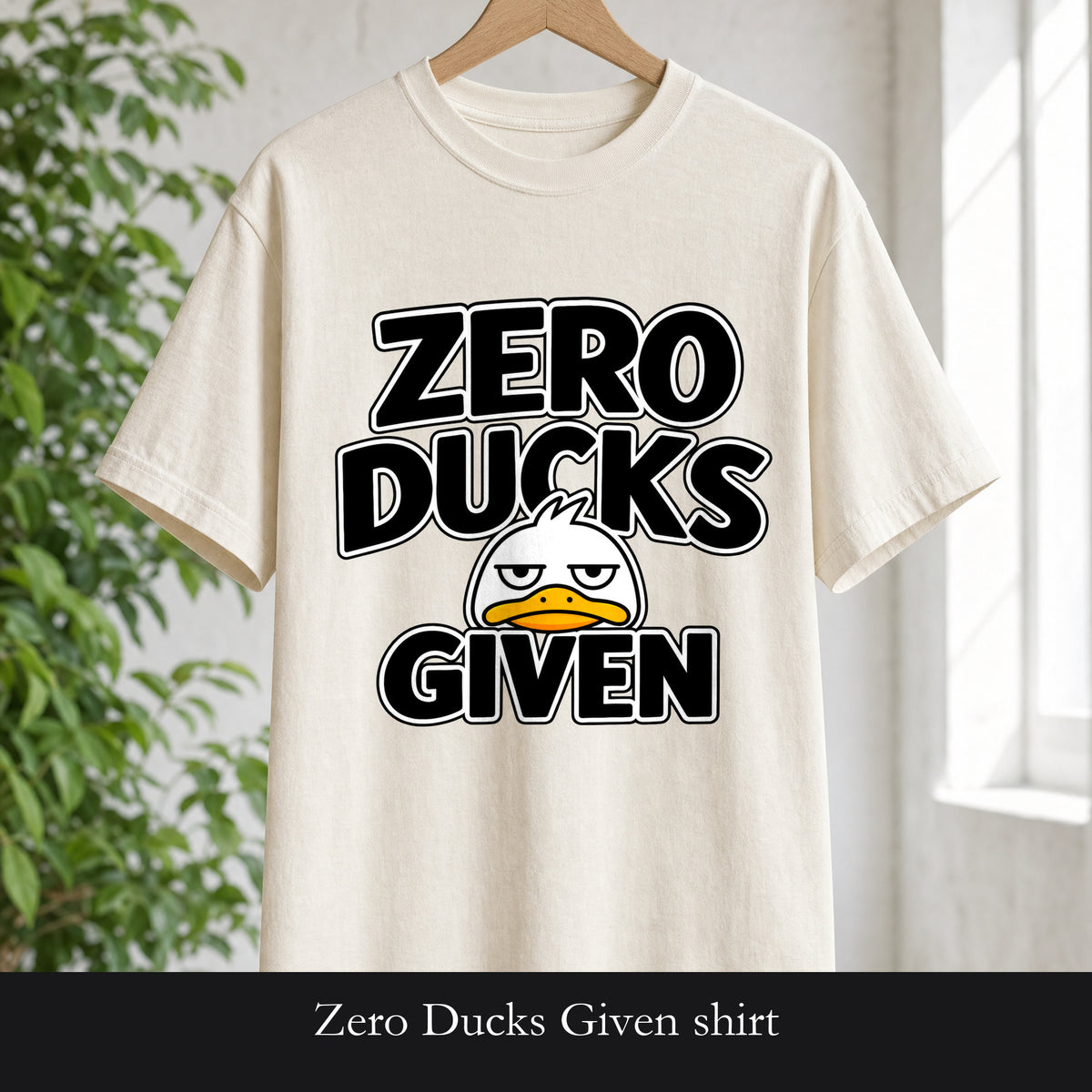 Zero Ducks Given shirt | Funny duck illustration, sarcastic slogan