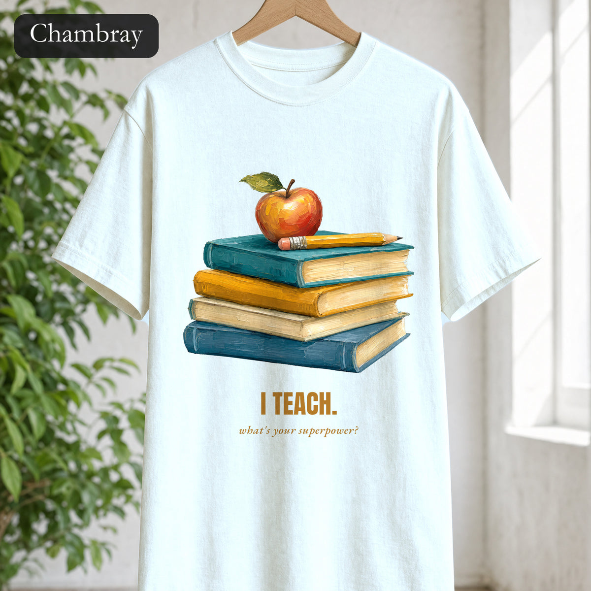 Teacher Shirt, I Teach What's Your Superpower Tee, Teacher Appreciation Gift, Painterly Back to School Sweatshirt
