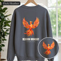 Reborn Monday Exhausted by Tuesday Shirt, Funny Phoenix Tee, Work Week Humor Gift, Painterly Fantasy Sweatshirt