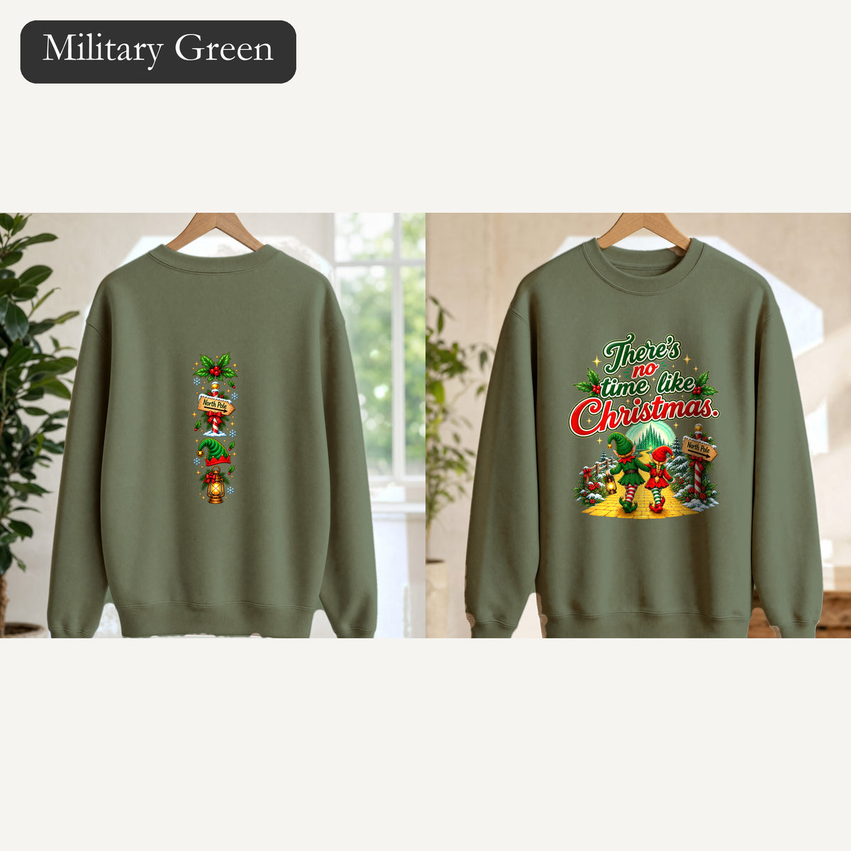 There is No Time Like Christmas Crewneck Sweatshirt | Elf Holiday Design