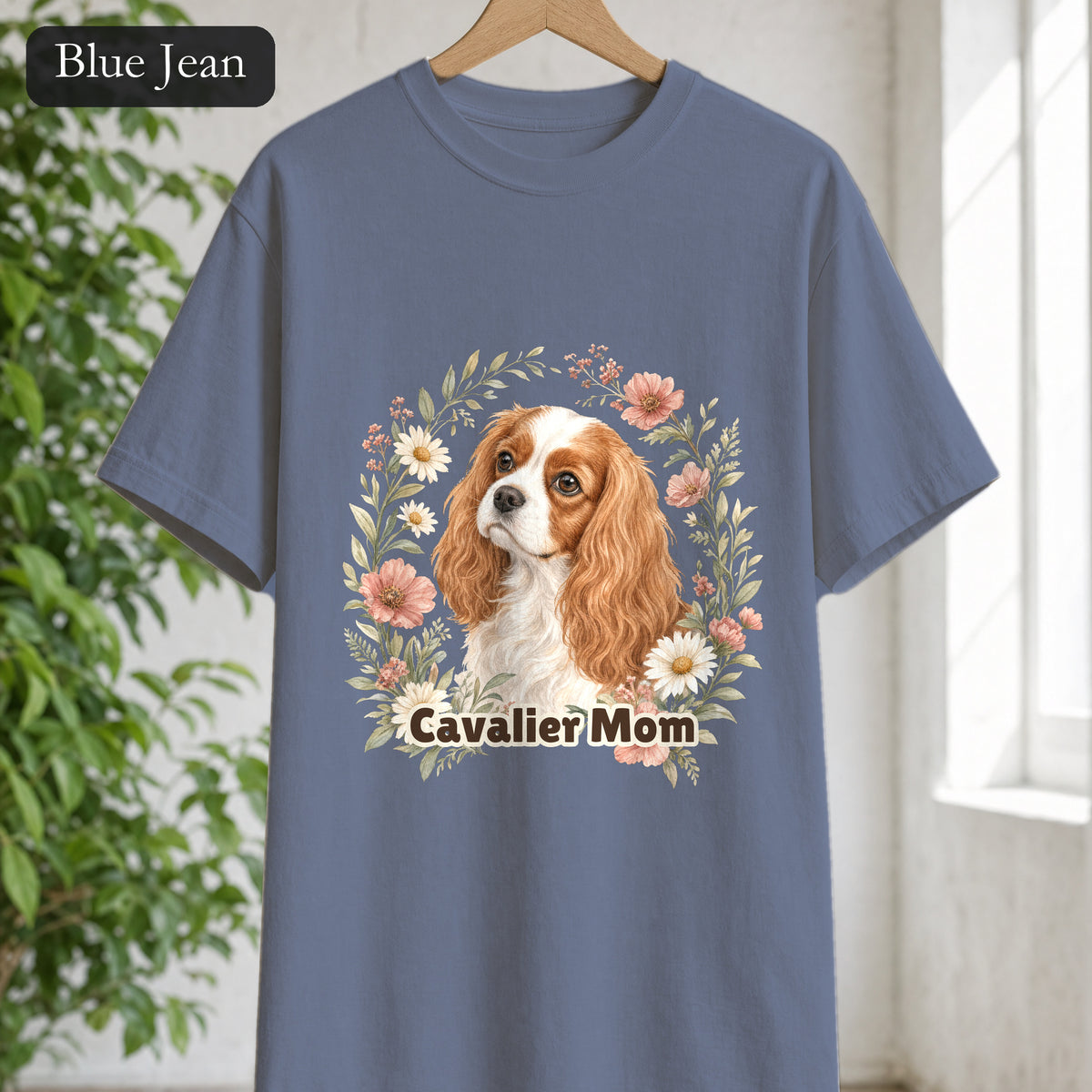 Cavalier Mom Shirt, Cavalier King Charles Spaniel Tee, Dog Mom Gift, Wildflower Dog Lover Sweatshirt