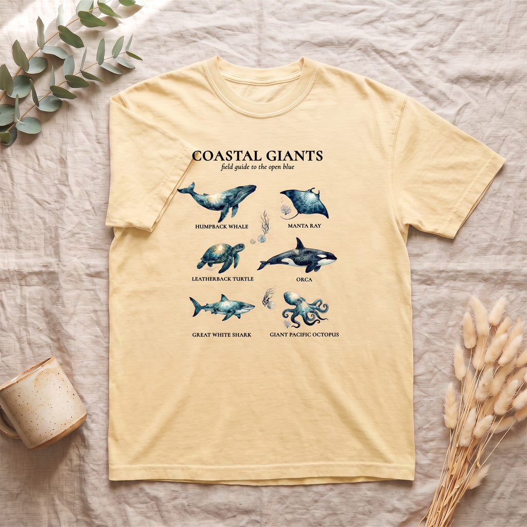 Coastal Giants Ocean Field Guide Shirt, Whale Manta Sea Turtle Tee, Marine Life Ocean Lover Gift, Nautical Sweatshirt