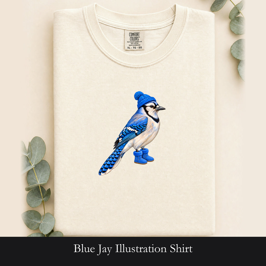Blue Jay Illustration Shirt | Bird Graphic, Nature Theme