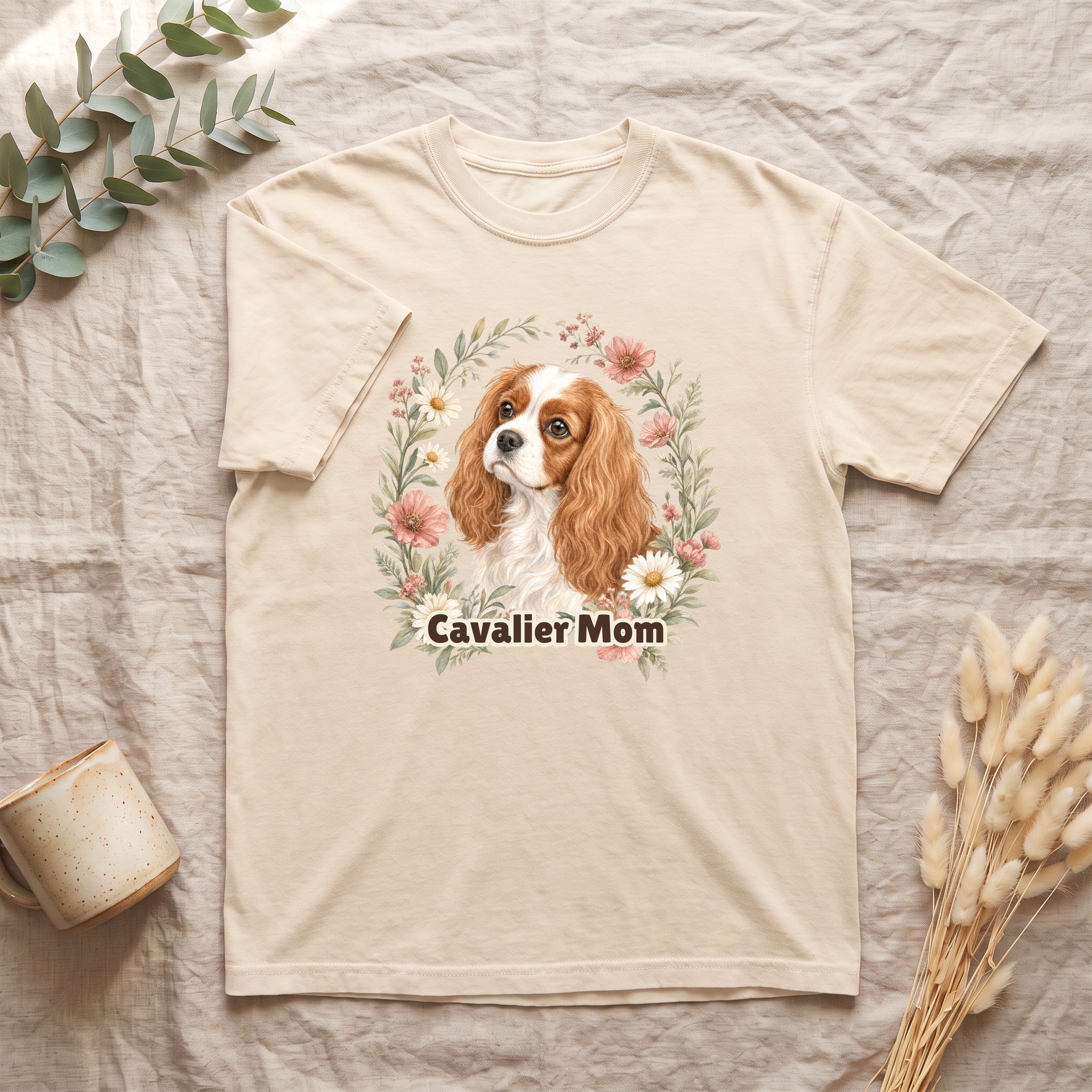 Cavalier Mom Shirt, Cavalier King Charles Spaniel Tee, Dog Mom Gift, Wildflower Dog Lover Sweatshirt