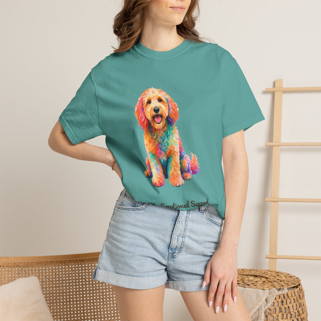 Goldendoodle Shirt, My Emotional Support Human Is Offline Tee, Funny Doodle Dog Mom Gift, Painterly Dog Lover Sweatshirt