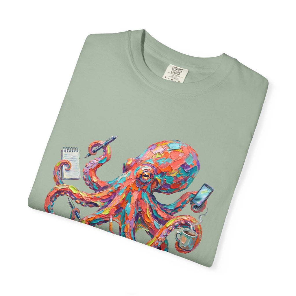 PhD in Multitasking Shirt, Funny Octopus Tee, Busy Mom Boss Gift, Painterly Ocean Humor Sweatshirt