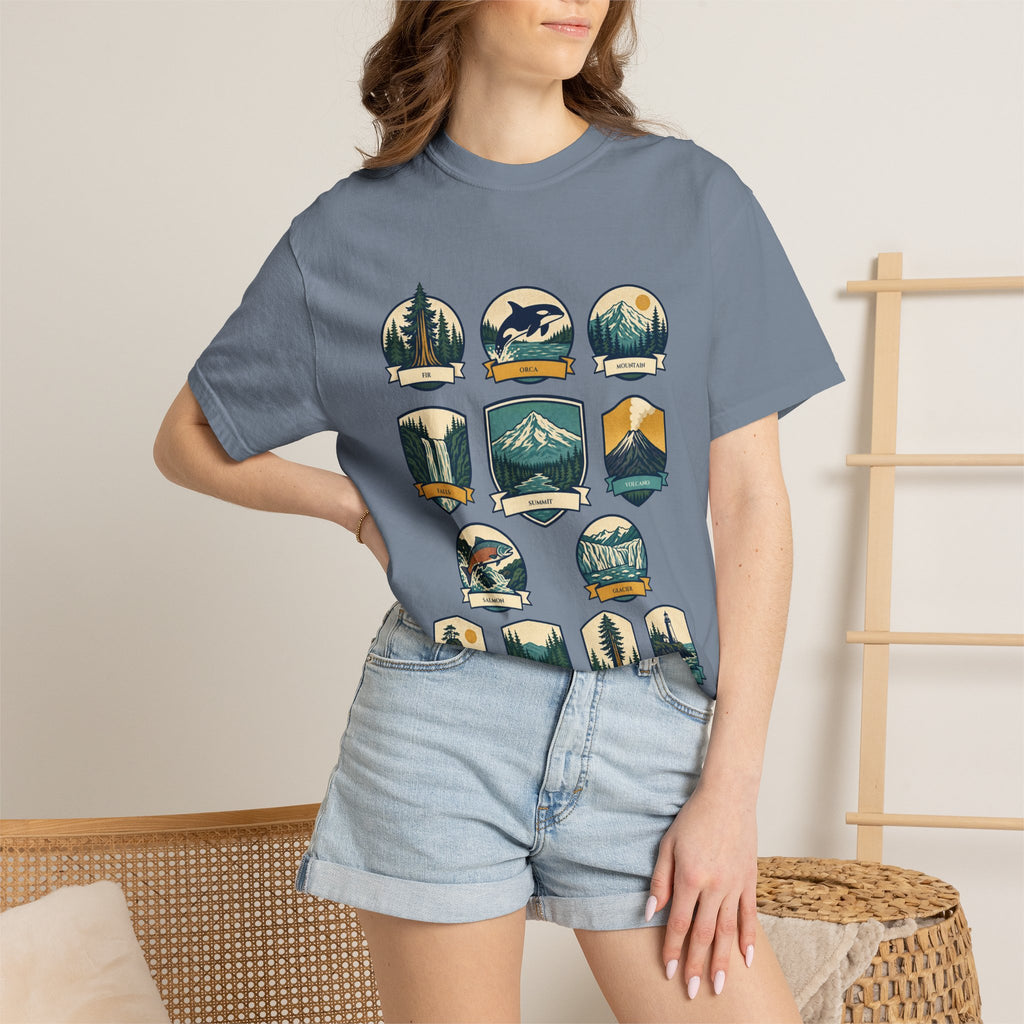 Pacific Northwest Shirt, PNW National Parks Badge Tee, Hiking Camping Gift, Retro Outdoor Adventure Sweatshirt