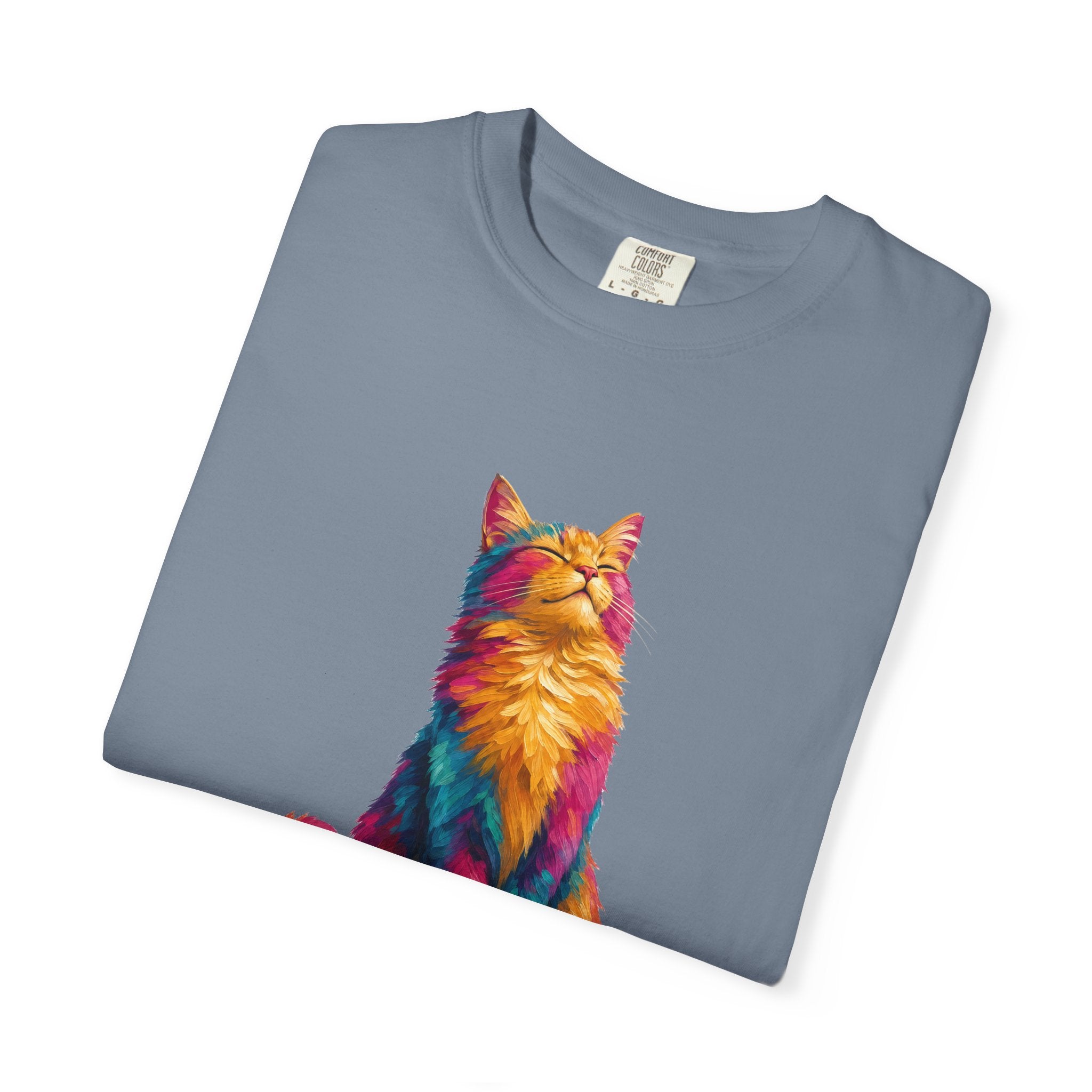 Cat Mom Shirt, Vibrant Painterly Cat Tee, Bold Cat Lover Gift, Colorful Cat Owner Sweatshirt
