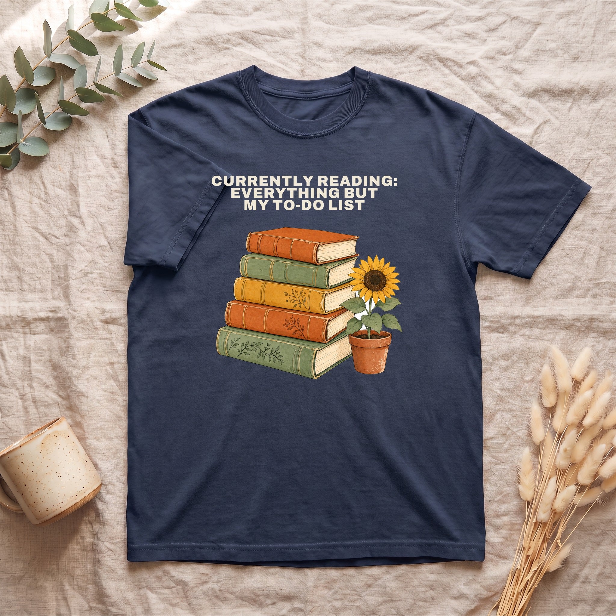 Currently Reading Everything But My To-Do List Shirt, Funny Bookish Tee, Book Lover Reader Gift