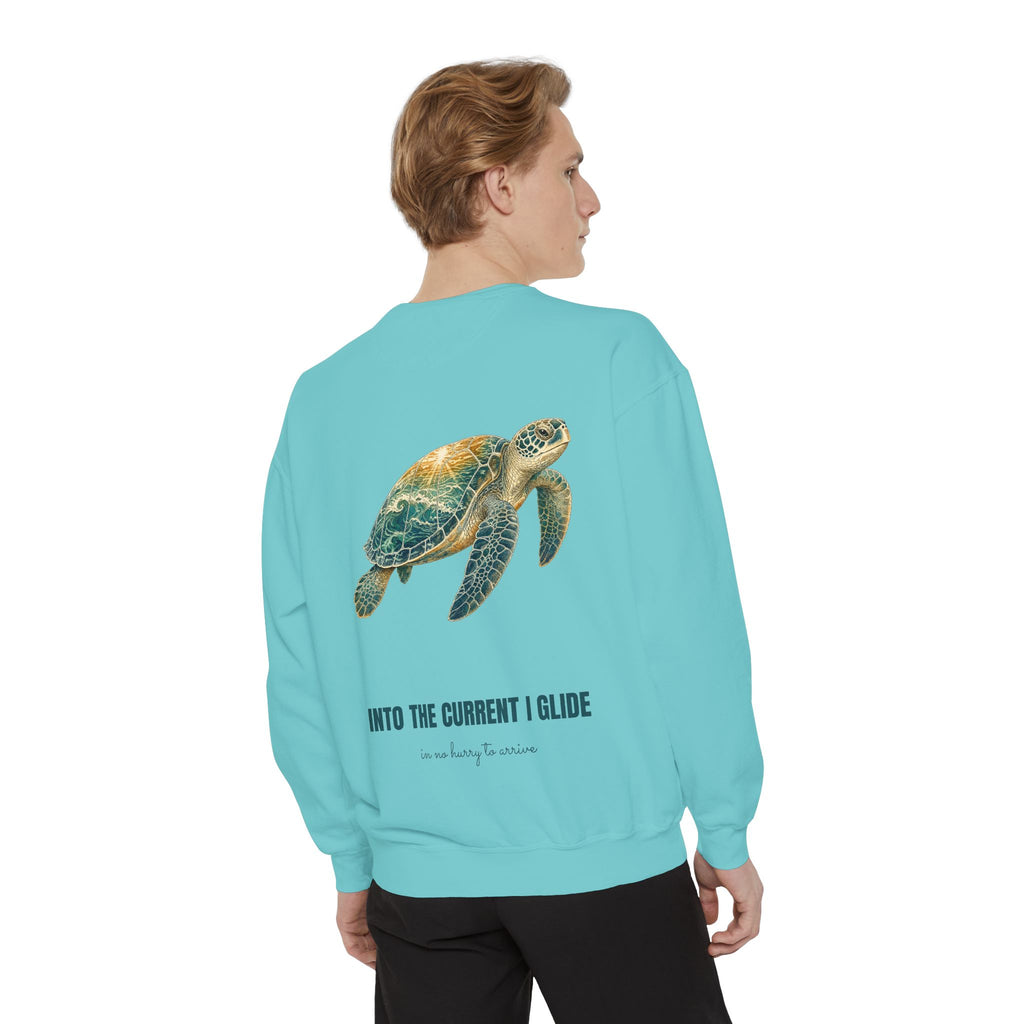Into the Current I Glide Shirt, Sea Turtle Double Exposure Tee, Ocean Lover Marine Life Gift, Beach Nautical Sweatshirt