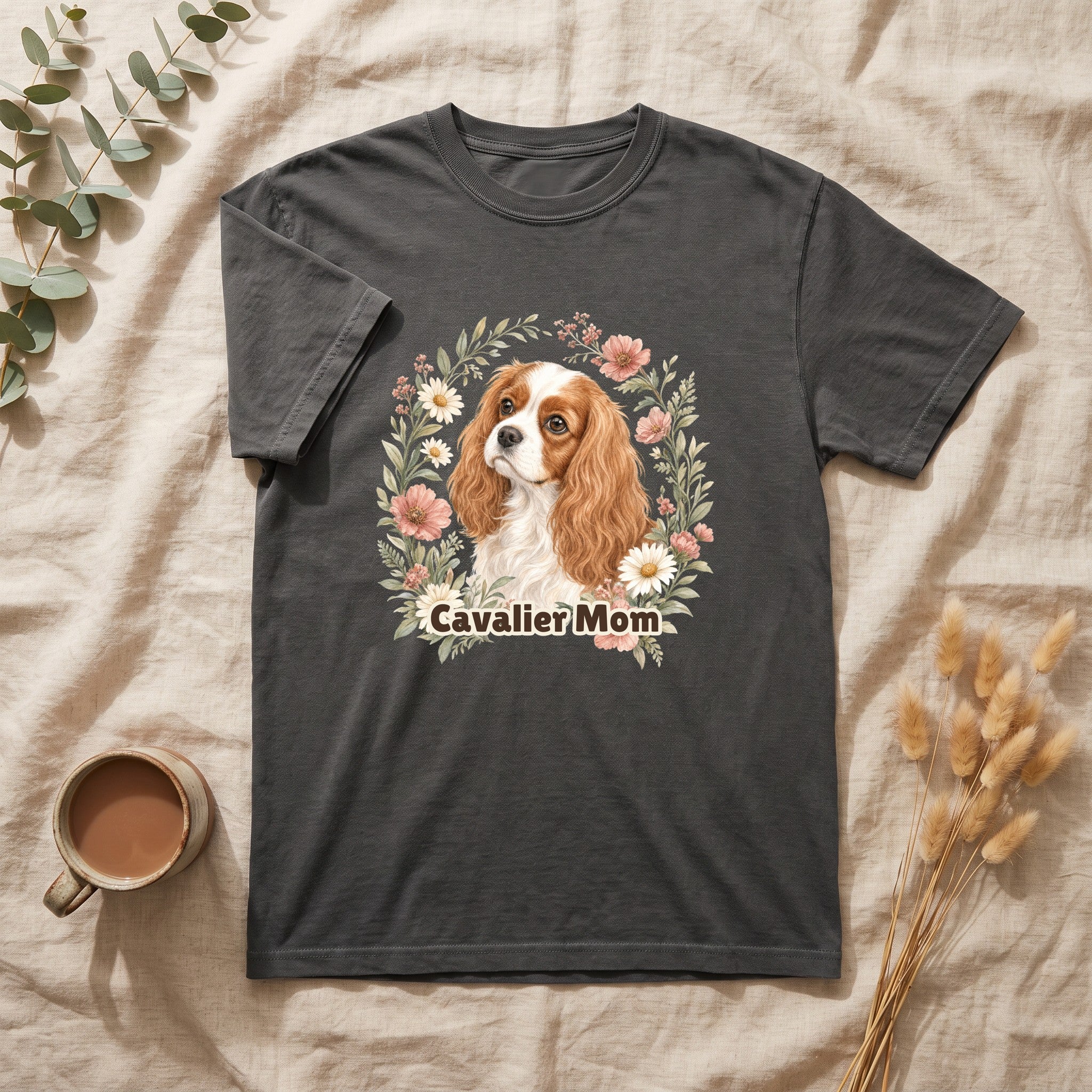 Cavalier Mom Shirt, Cavalier King Charles Spaniel Tee, Dog Mom Gift, Wildflower Dog Lover Sweatshirt
